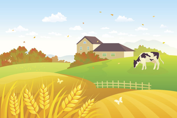 秋天的农村素材图片