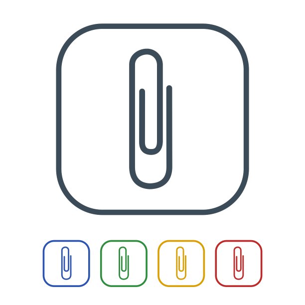 回形针图标孤立在白色背景图片下载