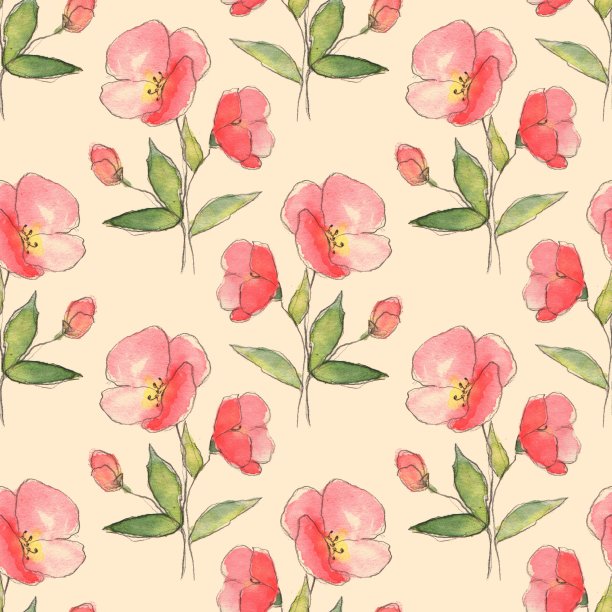 植物的草图。无缝模式7图片下载