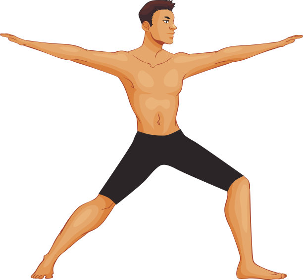 英俊的年轻人在各种瑜伽姿势图片下载