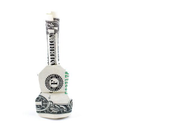 吉他折纸美元图片下载