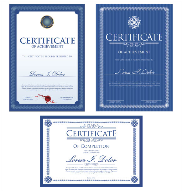 向量证书模板素材图片