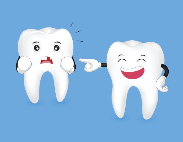 牙齿特征与松动的牙齿。素材图片