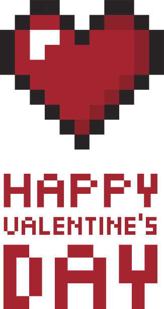 像素情人节背景。图片下载