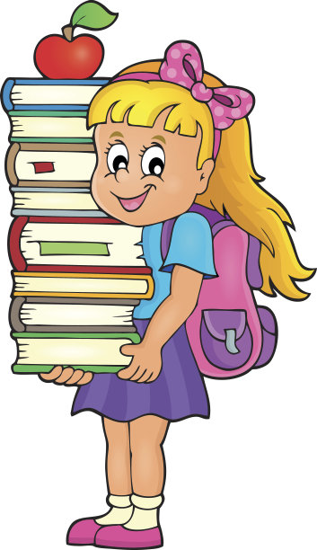 女孩拿着书的主题形象1图片下载