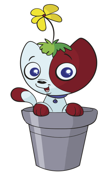 花盆里可爱的猫图片下载