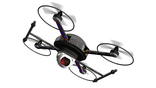 带摄像头的无人机四轴飞行器在白色隔离飞行图片下载