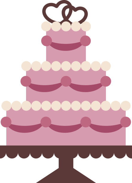 婚礼蛋糕孤立在背景矢量插图图片下载
