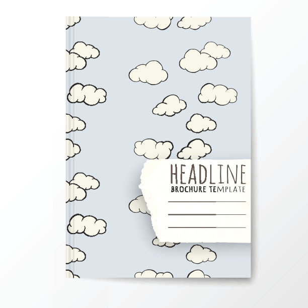 笔记本模板与手绘云模式。图片下载