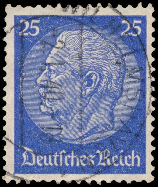 德国印制的邮票展示了保罗·冯·兴登堡的肖像图片下载