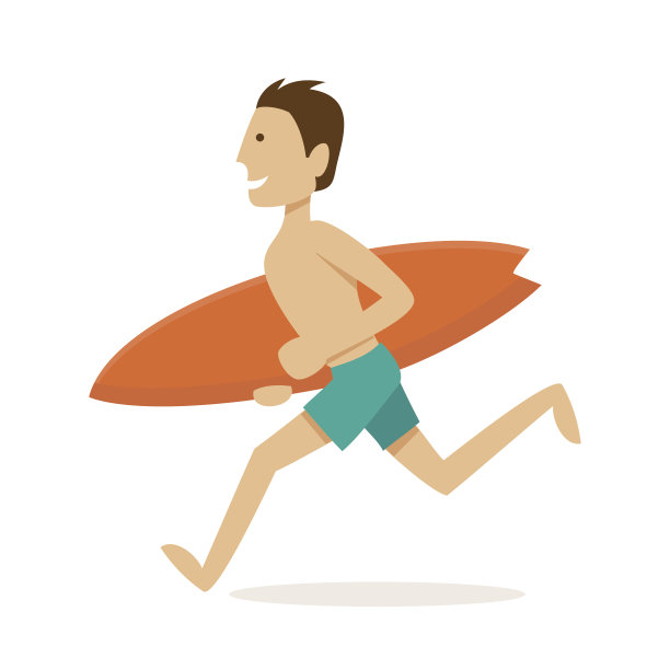 男性的冲浪者。矢量图图片下载