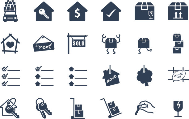 Home Move服务向量图标集图片下载