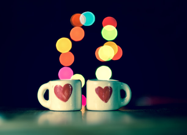 杯和散景复古风格图片下载