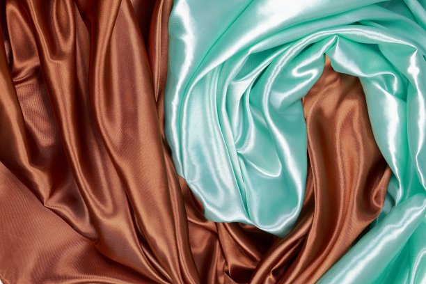 棕色和浅绿色丝缎布图片下载