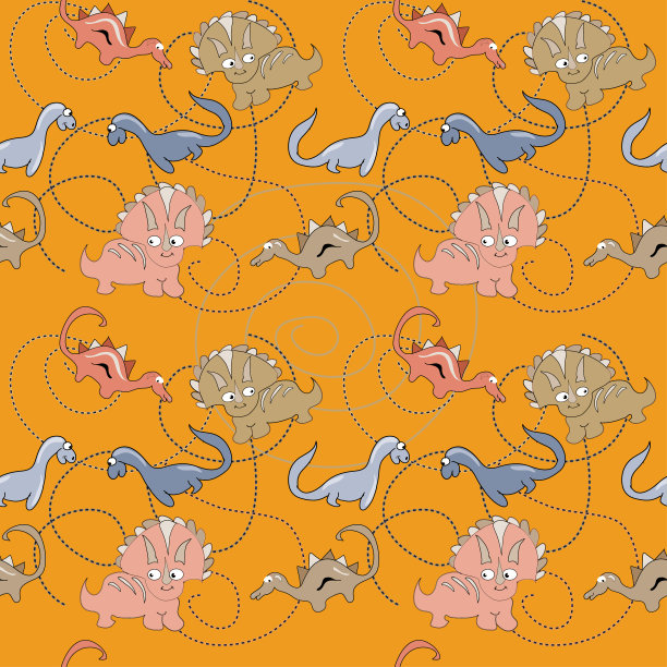 恐龙怪兽表情无缝模式图片下载