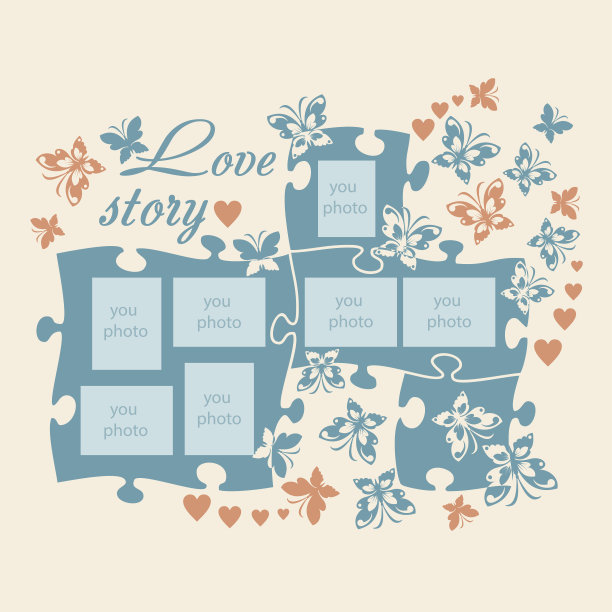 墙上的相框。向量图片下载