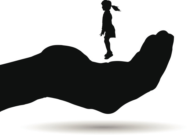 一个女孩的矢量剪影。图片下载