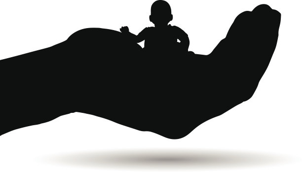 矢量剪影的一个孩子。图片下载