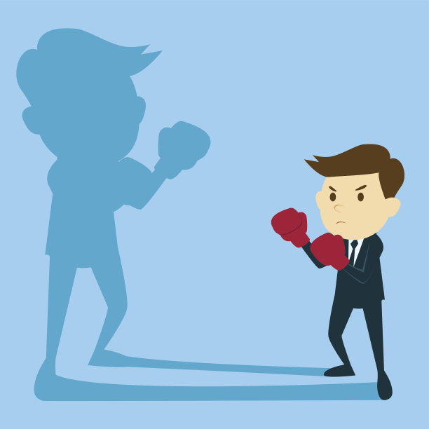 与影子作斗争的商人图片下载