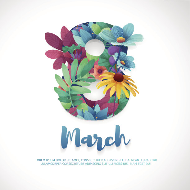 国际妇女节横幅。图片下载