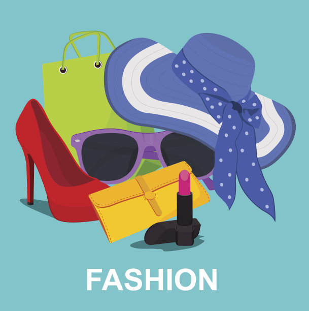 时尚概念，女士饰品，矢量插图图片下载
