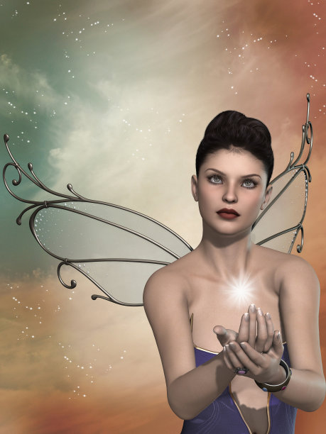 天空中的仙女3D渲染图片下载