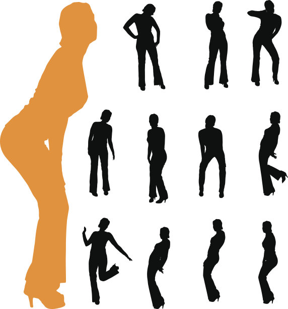 一个女人的矢量剪影。图片下载