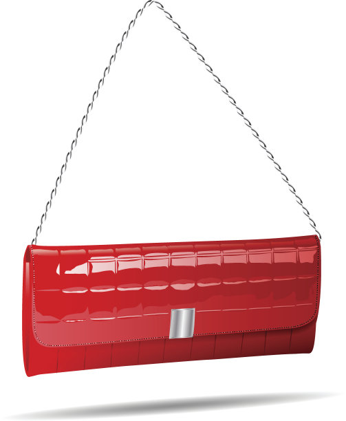 红色女人包孤立在白色照片逼真的插图图片下载