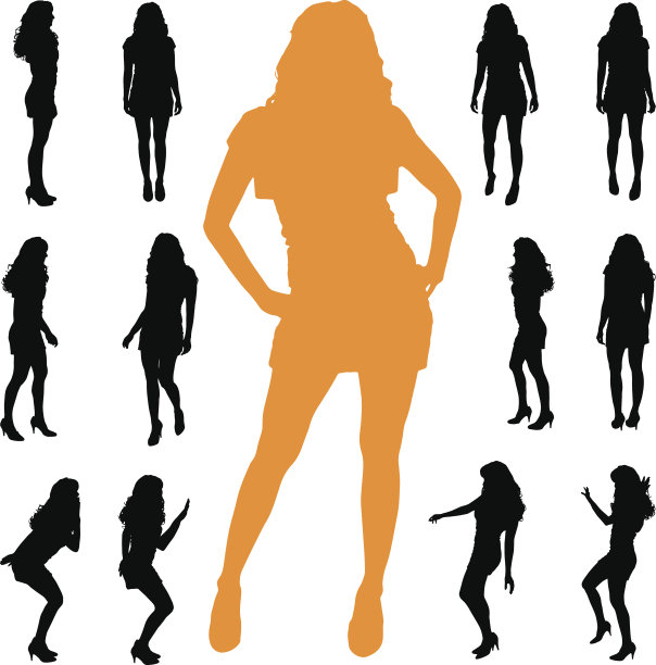 一个女人的矢量剪影。图片下载