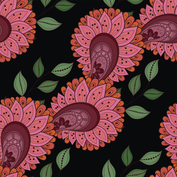 矢量无缝花型素材图片