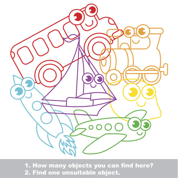 有趣的玩具运输混乱设置在向量。图片下载