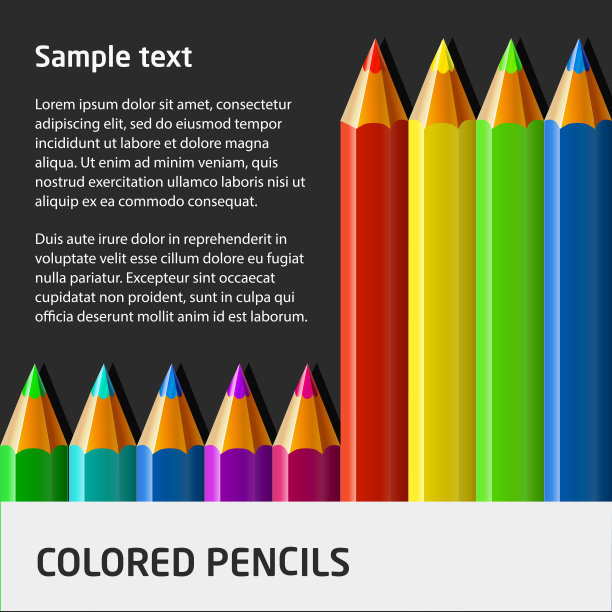 桌子上的彩色铅笔特写镜头图片下载