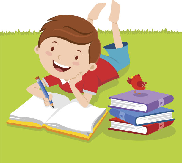 小男孩用书写字。创意写作图片下载