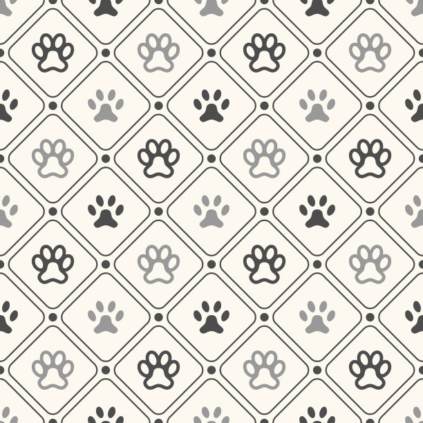 无缝动物爪印在框架和波尔卡图片下载
