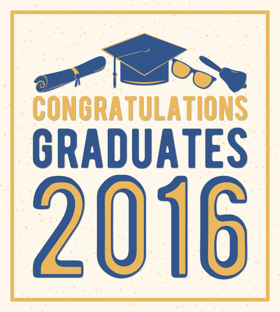 矢量插画光背景祝贺2016届毕业生图片下载