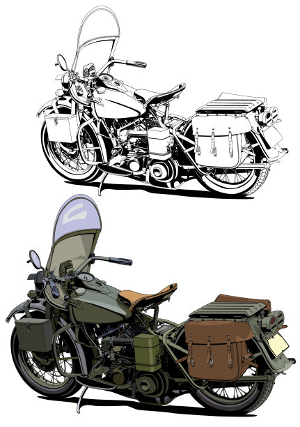 摩托车的插图图片下载