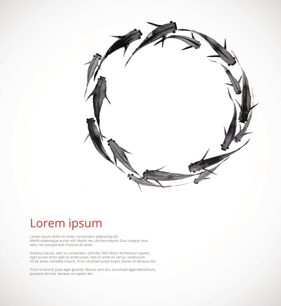 一圈小黑鱼图片下载