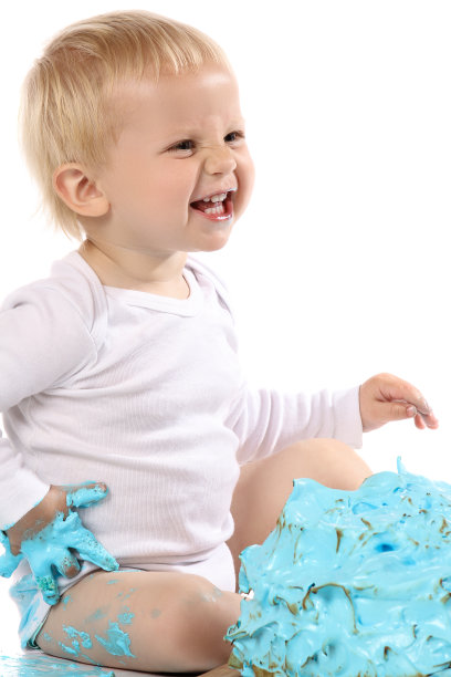 婴儿砸蛋糕图片下载