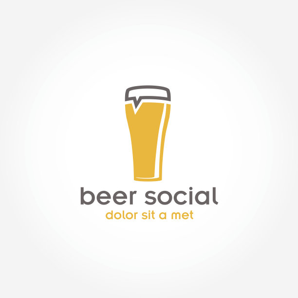啤酒杯酒吧矢量设计模板图片下载