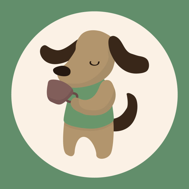 动物狗有下午茶主题元素图片下载