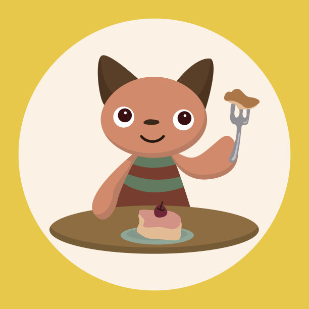 有下午茶主题元素的动物猫图片下载