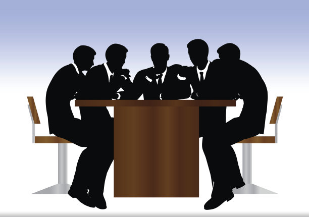 商务人士见面时坐着剪影图片下载