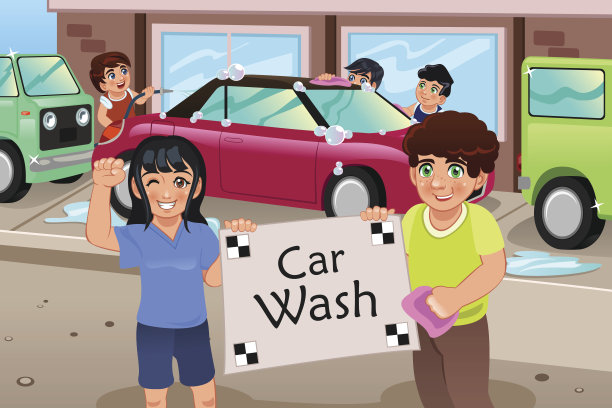 孩子们拿着洗车海报图片下载