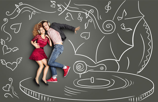 乙烯基上跳舞。图片下载