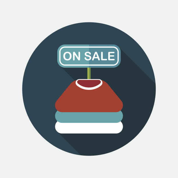 购物衣服平与长影子图标，eps10图片下载