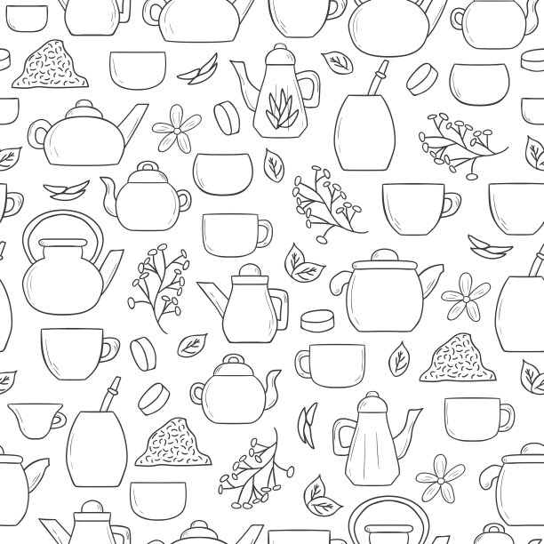 茶道无缝背景图片下载