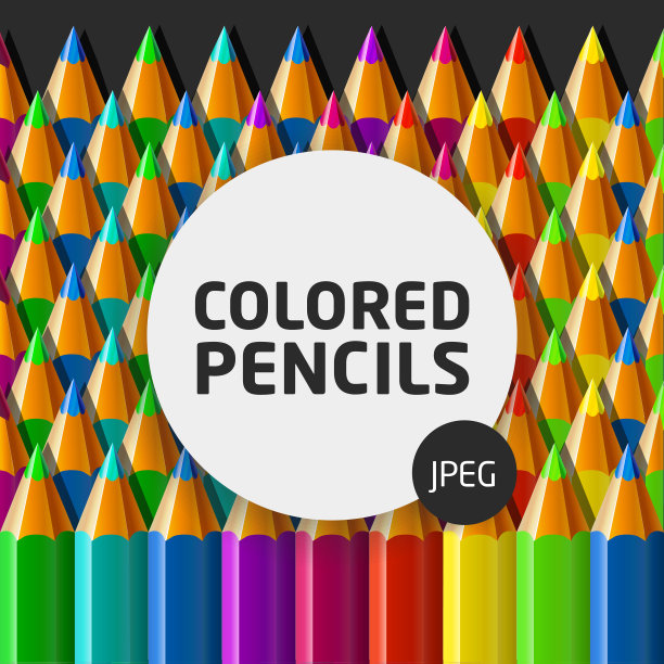 彩色铅笔和空白卡片图片下载