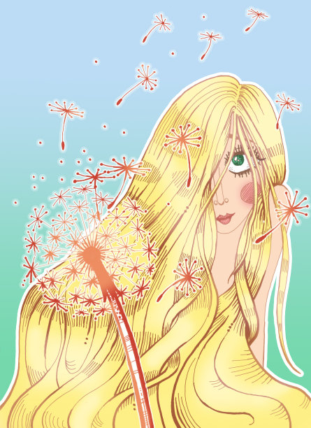 金发女孩用长发遮住脸图片下载