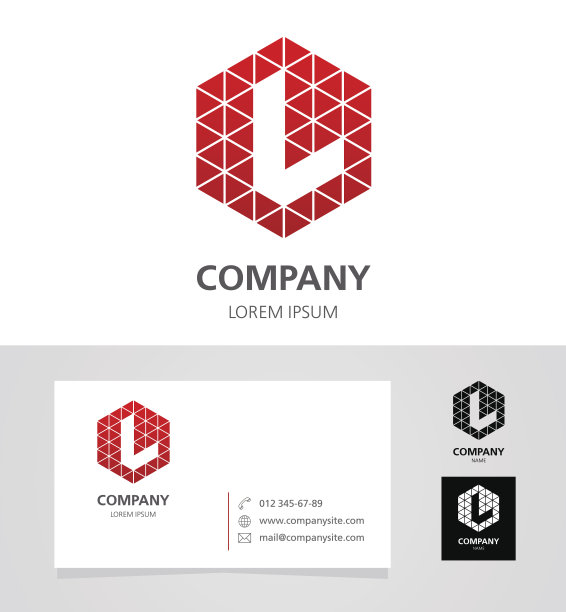 字母L -标志型徽章设计元素与名片素材图片