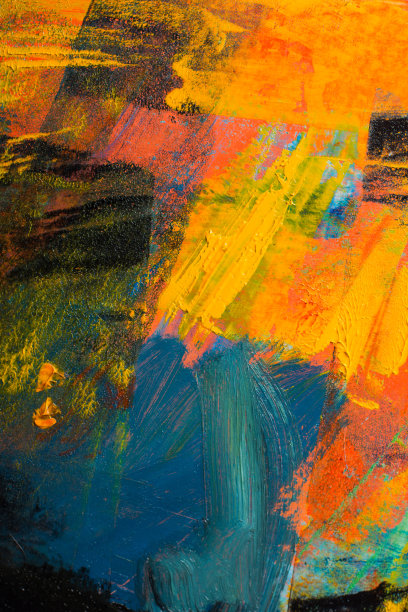 抽象油画。油画在调色板上作画。彩色的背景。图片下载